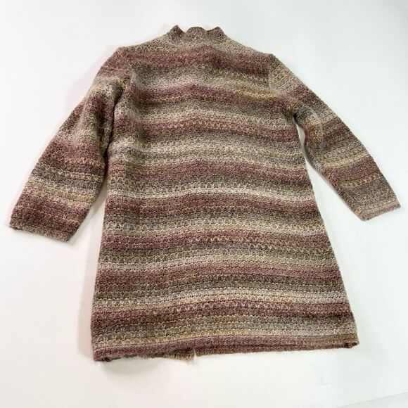 J. Jill Long Cardigan Women's Large Buttons Up Wool Blend Ombre Stripes Sweater - Picture 8 of 9